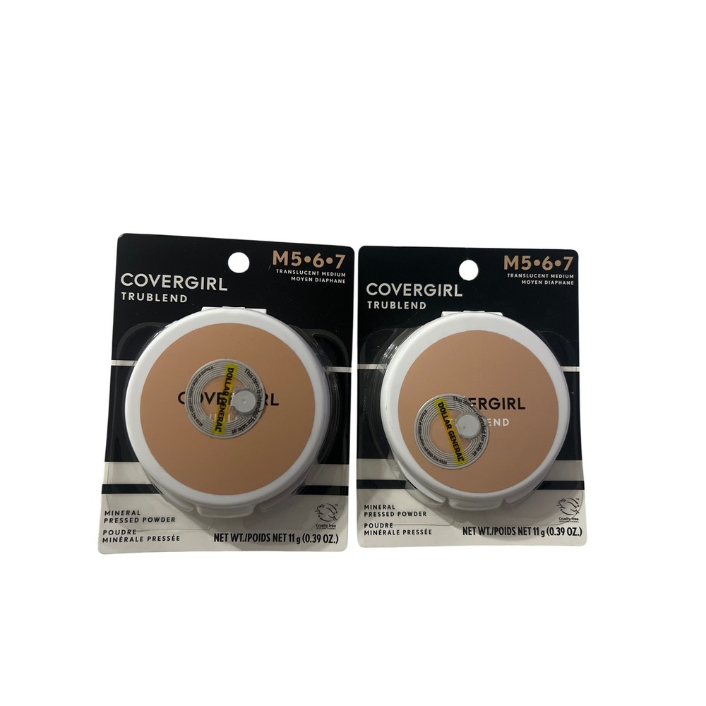 2pk Covergirl TruBlend Mineral Pressed Powder M5-6-7 Translucent Medium 0.39oz